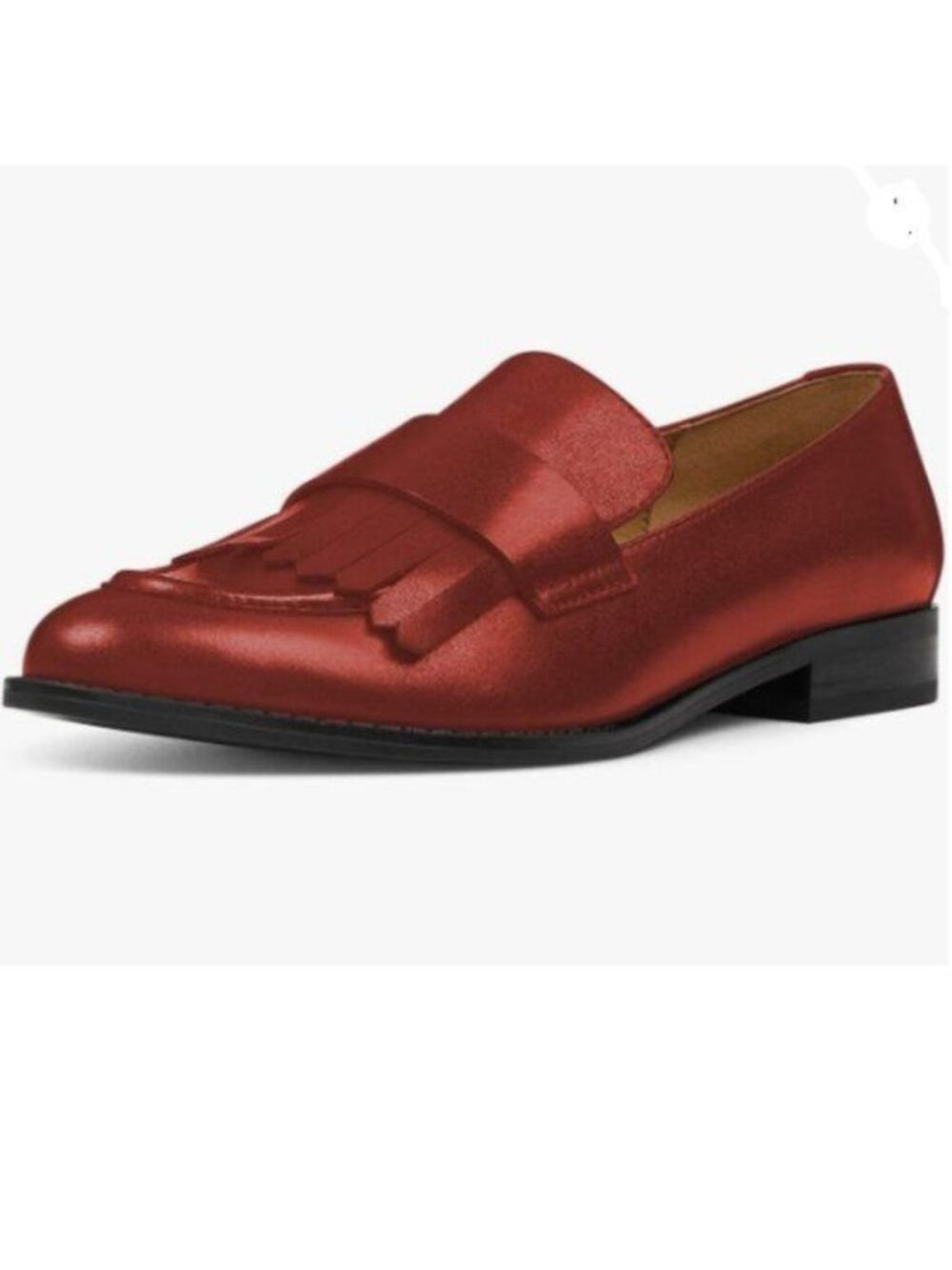 FOWT Women Classic Loafers Flats Fringed Tassels Decor Closed Round Toe Red Shoe